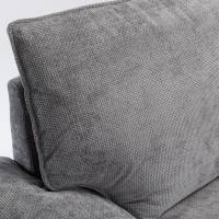 Como - Right Hand Corner Chaise Sofa Bed With Storage, Basket Weave Light Grey Linen