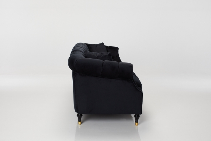 Carmen Chesterfield Sofa - Black Velvet