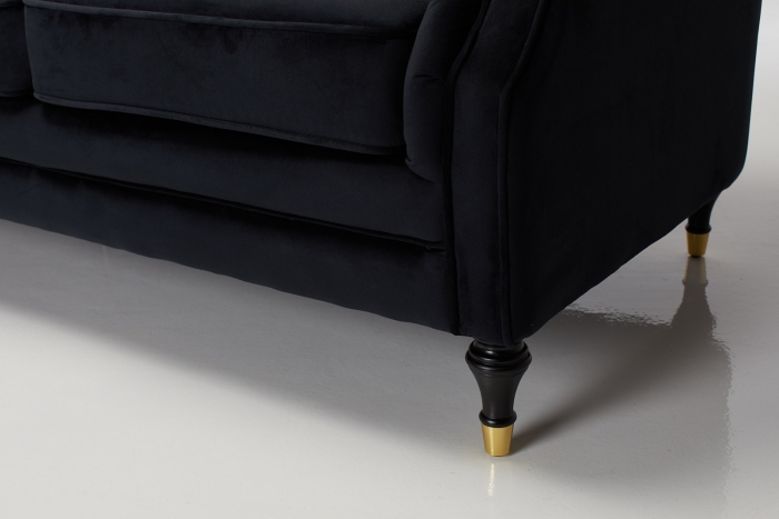 Carmen Chesterfield Sofa - Black Velvet