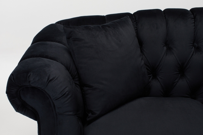 Carmen Chesterfield Sofa - Black Velvet