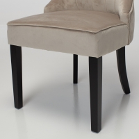 Cleo Upholstered Dining Chair with Black Legs - Mink Velvet