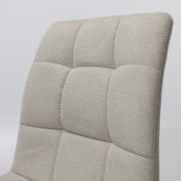 Enza Oatmeal Linen Dining Chairs with Black Metal Legs