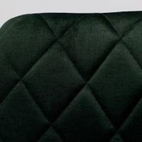 Bari Forest Green Velvet Dining Chairs with Black Legs (Pair)
