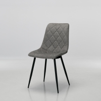 Bari Light Grey Velvet Dining Chairs with Black Legs (Pair)