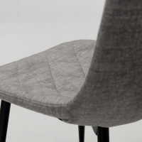 Bari Light Grey Velvet Dining Chairs with Black Legs (Pair)