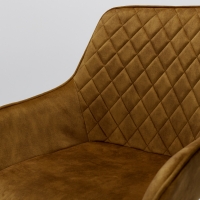 Venice Burnt Orange Velvet Swivel Dining Chairs with Black Legs (Pair)