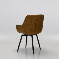 Venice Burnt Orange Velvet Swivel Dining Chairs with Black Legs (Pair)