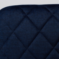 Bari Blue Premium Mottled Velvet Dining Chairs with Black Legs