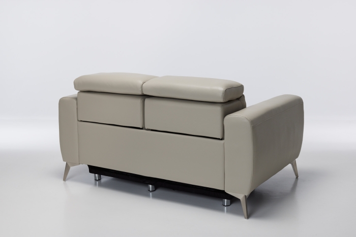 Denver Electric Recliner Premium Leather 2 Seater Sofa - Putty