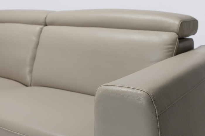 Denver Electric Recliner Premium Leather Sofa - Putty