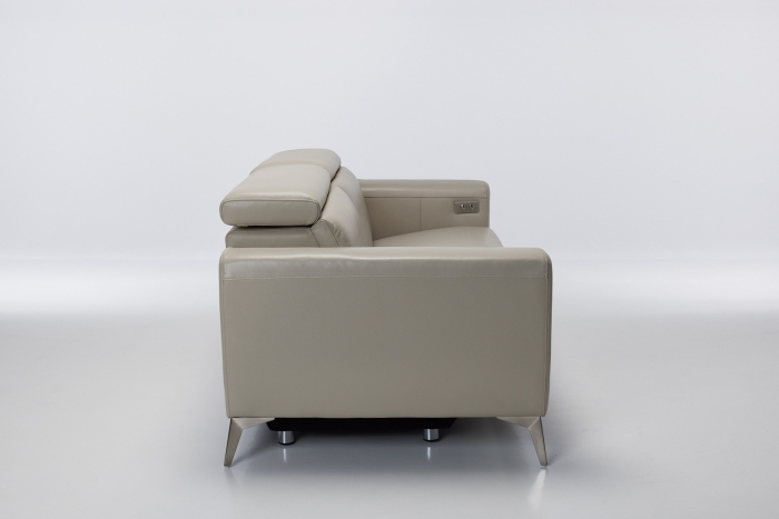 Denver Electric Recliner Premium Leather Sofa - Putty