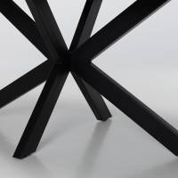 Siena 1.7m to 2.2m Stone Extendable Dining Table - Black Metal Base
