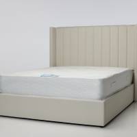 Amara Lift Up Storage Ottoman Bed - Cream Linen Fabric