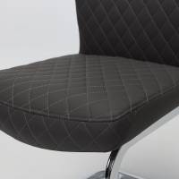 Cavezzo - Dark Grey Cantilever Dining Chairs with Chrome Base