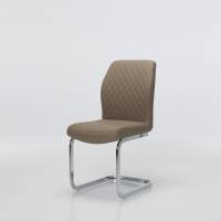 Cavezzo - Taupe Cantilever Dining Chairs with Chrome Base