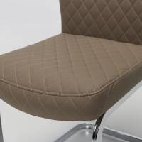 Cavezzo - Taupe Cantilever Dining Chairs with Chrome Base