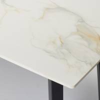 Rocco - 1.8m Calacatta Gold Stone Dining Table with Black Legs