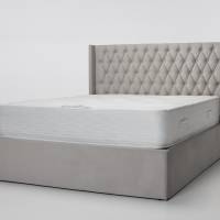 Fleur Upholstered Ottoman Bed, Plush Silver Velvet