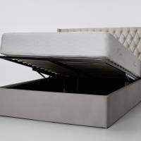 Fleur Upholstered Ottoman Bed, Plush Silver Velvet