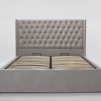 Fleur Upholstered Ottoman Bed, Plush Silver Velvet