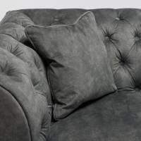 Lauren - Modern Chesterfield Sofa, Grey Mottled Velvet