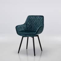 Venice Dusk Teal Velvet 360° Swivel Dining Chairs