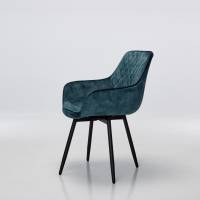 Venice Dusk Teal Velvet 360° Swivel Dining Chairs