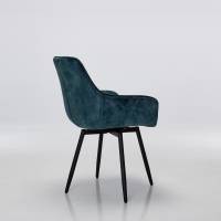 Venice Dusk Teal Velvet 360° Swivel Dining Chairs