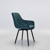 Venice Dusk Teal Velvet 360° Swivel Dining Chairs