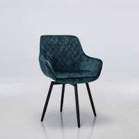 Venice Dusk Teal Velvet 360° Swivel Dining Chairs