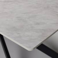 Cassis - 1.6m Pacific Grey Stone Dining Table with Black Metal Base