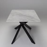 Cassis - 1.6m Pacific Grey Stone Dining Table with Black Metal Base