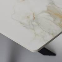 Cassis - 2m Calacatta Gold Stone Dining Table with Black Metal Base