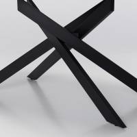 Cassis Stone Dining Table Black Metal Base