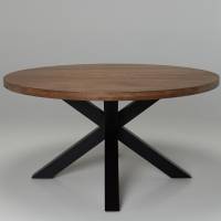 Oakford & Cleo 4 Seater Dining Set - 1.5m Solid Oak Round Dining Table with 4 Mink Velvet Dining Chairs - Image 4