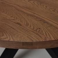 Oakford 1.5m Solid Oak Round Dining Table with Black Metal Base