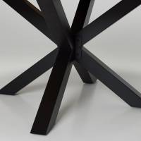 Oakford 1.5m Solid Oak Round Dining Table with Black Metal Base