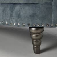 Olivia - Modern Chesterfield Sofa, Ocean Blue Mottled Velvet