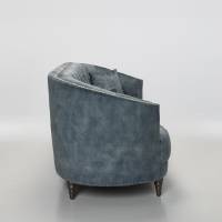 Olivia - Modern Chesterfield Sofa, Ocean Blue Mottled Velvet