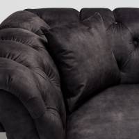 Charlotte - Classic Chesterfield Sofa, Mocha Grey Mottled Velvet