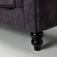 Charlotte - Classic Chesterfield Sofa, Mocha Grey Mottled Velvet