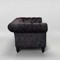Charlotte - Classic Chesterfield Sofa, Mocha Grey Mottled Velvet