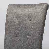 Cabrini Upholstered Dining Chairs with Black Legs - Grey Linen