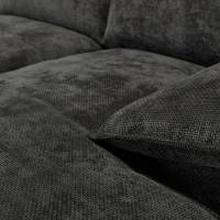 Como - Right Hand Corner Chaise Sofa Bed With Storage, Basket Weave Dark Grey Linen