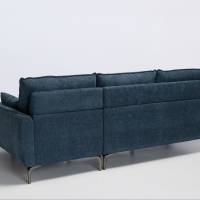 Fabio - Modern Right Hand Facing Corner Chaise Sofa, Blue Weave - Image 5