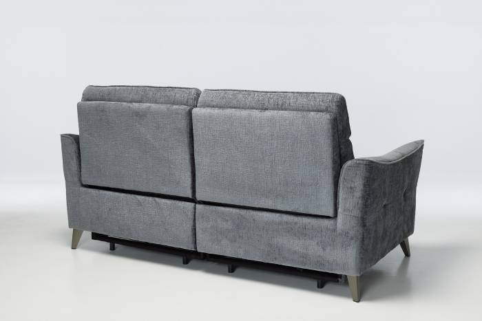 Marco - Modern 3 Seater Electric Recliner Sofa, Shimmer Grey Linen - Image 8