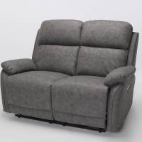 Austin - Modern 2 Seater Electric Recliner Sofa, Dark Grey Brushed Faux Suede