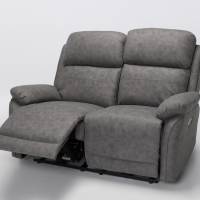 Austin Modern 2 Seater Electric Recliner Sofa - Dark Grey Brushed Faux Suede