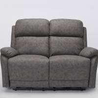 Austin Modern 2 Seater Electric Recliner Sofa - Dark Grey Brushed Faux Suede