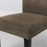 Cabrini Upholstered Dining Chairs with Black Legs - Brown Linen